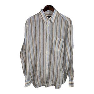 Canali Pure Linen Made in Italy Button Up Shirt L